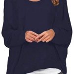 ZANZEA Sexy Women Loose Solid Irregular Long Sleeve Baggy Jumper Casual Tops Blouse T-Shirt