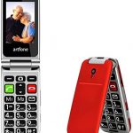 artfone CF241A Big Button Mobile Phone for Elderly, Senior Flip Mobile Phone Dual SIM Unlocked Card with 2.4″ Large Screen | SOS Button | Talking Numbers | FM Radio | Torch and Charging Cradle (Red)