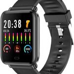 Smart Watch 1.3 Inch Touch Screen Fitness Trackers with Body Temperature Blood Oxygen Heart Rate Monitor IP67 Waterproof Smartwatch Fitness Watch Smart Bracelet for Men Women for Android iOS
