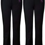 M1427 New Ladies Stretch Trousers Pack of 2 Bootleg Stretch Ribbed Trousers Black Size 8-26