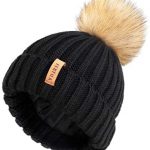 FURTALK Winter Hats for Women Double Layer Fleece Line Beanie Hat with Faux Fur Bobble Pom Pom Hats