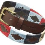 Multi Premium Argentine Leather Mens Belt by pampeano – Unisex Designer Belts For Men & Women – 3.5cm Wide Hand Stitched Top Grain Brown Leather Polo Belt With An Antique Brass Buckle