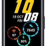Honor Watch ES 1.64” AMOLED Color Screen, 10-Day Battery, 24/7 Heart Rate And Sleep Tracking, Blood Oxygen Monitoring, 50 m Water Proof, 95+ Workout Modes, Meteorite Black