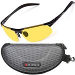 ZILLERATE Night Driving Glasses for Men & Women – Anti-Glare Night Vision Glasses for Driving, Polarised Lenses Filter Dazzling Glare from Headlights, Yellow Tinted HD Vision Lens, Light Metal Frame