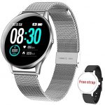 Smart Watch Fitness Tracker, HopoFit HF05 Heart Rate Monitor Blood Pressure Activity Tracker,SMS Call reminder, IP68 Waterproof Pedometer Calorie counter Smartwatch for Android iOS, men women(silver)