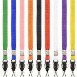 Loop Lanyard Plain Colour By Lanyards Tomorrow | Pack of 10 Neck Straps With String Clip For Gym Key Name Tag Badge Pass Holders USB Flash Drive Key ID card and Small Electronic Devices