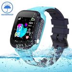 LUKYBIRDS Kids Smart Watch phone,LBS Tracker smartwatch SOS Waterproof Touch Screen Chat Voice for 3-12 Years Kids Birthday Gifts Boys Girls Compatible with iOS and Android (Blue)
