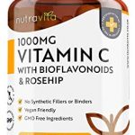 Vitamin C with Rosehip & Bioflavanoids 1000mg – 30 Day Supply – Contributes to The Normal Function of The Immune System – Made in The UK by Nutravita