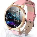 BYTTRON Fitness Watch for Women, Fitness Tracker Touch Screen Smartwatch IP68 Waterproof Smart Watch with Heart Rate Pedometer Step Counter Sleep Stopwatch for iOS Android Phone (pink)
