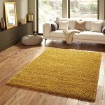 Soft Touch Shaggy Gold Ochre Thick Luxurious Soft 5 cm Dense Pile Rug. Available in 9 sizes (160 cm x 220 cm)